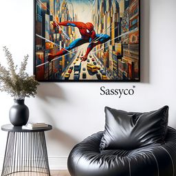 Sassyco Red & Blue 1 Piece Canvas Cartoon Characters Wall Paintings-image-34
