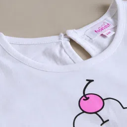 Hopscotch Girls Rainbow Scoop Printed Drop-Shoulder Sleeves Cotton T-shirt-picture-17