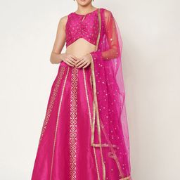 studio rasa Printed Block Print Ready to Wear Lehenga & Blouse With Dupatta image 1
