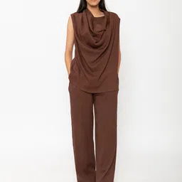 Contemponari Women Relaxed Fit Mid-Rise Cotton Trouser-picture-18