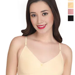 Liigne Women Pack of 4 Solid Full Coverage Non Padded Bra-picture-22
