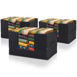 Kuber Industries Black 3 Pieces Drawer Organisers-15