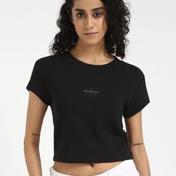Calvin Klein Jeans Women Typography Extended Sleeves T-shirt-picture-32