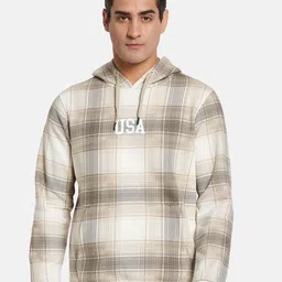 Octave Men Checked Hooded Pullover Sweatshirt-image-61
