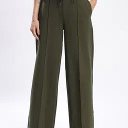 The Roadster The Lifestyle Co Women Solid High-Rise Pleated Wide Leg Trousers-picture-9