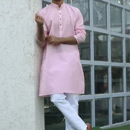 KRAFT INDIA Men Woven Design Self Design Kurta with Pyjamas-picture-22
