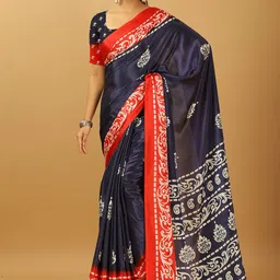 VIRENDRA TEXTILES Ethnic Motifs Printed Pure Crepe Saree-image-47