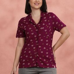 shyaway Women Shirt Collar Pure Cotton Night suit-image-11