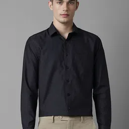 Louis Philippe Men Spread Collar Solid Cotton Slim Fit Formal Shirt-image-57
