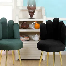 Shadowkart Black & Green 2 Pieces Wooden & Velvet Stool Ottomans-image-25
