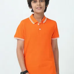 CHILINS Kids Boys Solid Polo Collar T-shirt-image-27