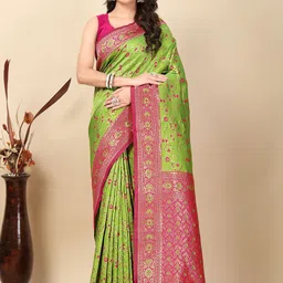 J 6 DESIGNER Ethnic Motifs Zari Woven Design Banarasi Saree-picture-46