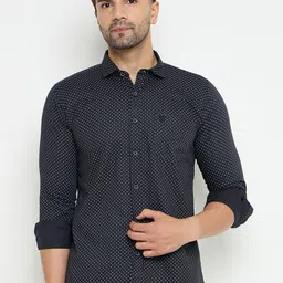 Duke Men Slim Fit Opaque Printed Casual Shirt-image-4