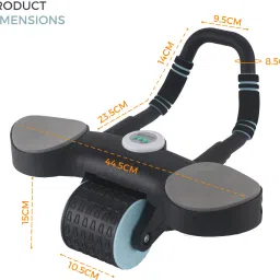 firstfit Automatic Rebound Ab Wheel Roller for Core Workout With Elbow Support & Timer Ab Exerciser image 4