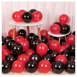Solid Party Balloons Metallic HD for Birthday / Anniversary / Baby Shower (Red & Black, Pack of 50) Letter Balloon-image-20