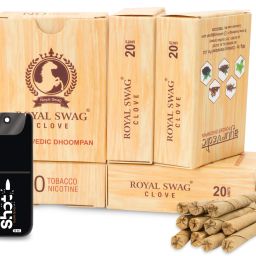 Ayurvedic & Herbal Long Bidi Smoke, (Pack of 5 X 20 Bidi Sticks Per Pack) With 15 ml Shot to Stop Nicotine Craving Tobacco Free Dhoompan Helps in Quit Smoking - (100 Sticks, 1 Shot) Smoking Cessations-image-82