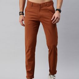 Roadster Men Brown Regular Fit Solid Regular Trousers-image-24