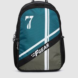 F Gear Unisex Blue & Grey Brand Logo Backpack-24