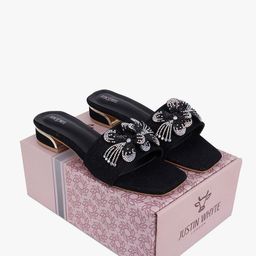 Justin Whyte Women Embellished Block Heel Sandals-43
