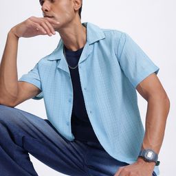 glitchez Sharp Lines Striped Textured Shirt-image-41