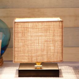 Devansh Beige Solid Contemporary Square Table Lamp image 1