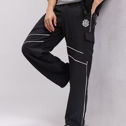 HRX by Hrithik Roshan Men Piping Detail Lifestyle Parachute Track Pants-picture-22
