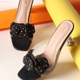 Lavie Embellished PU EmbellishedComfort Sandals-11