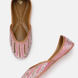 House of Pataudi Women Embellished & Beaded Ethnic Mojaris-image-98