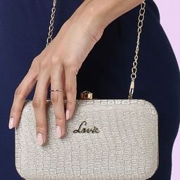 Lavie Tinsel Women Gold Frame Clutch-picture-39