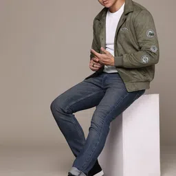 The Roadster Lifestyle Co. Applique Detail Velvet Tailored Jacket-image-77