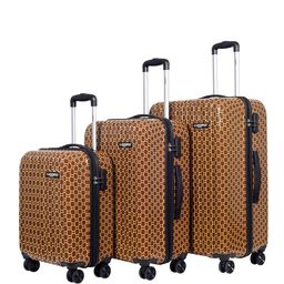 Luggero Set Of 3 Printed Hard-Sided Trolley Bags Suitcase-44