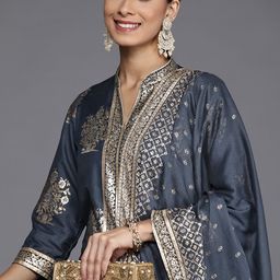 Biba Women Ethnic Printed Kurta with Palazzos & Dupatta-image-44