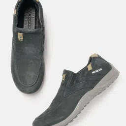 Woodland Men Leather Slip-On Sneakers-24