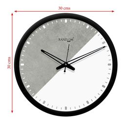 RANDOM Grey & White Round Colourblocked 30.4 cm Analogue Wall Clock image 5