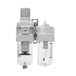 SMC Rc1/2 Polycarbonate Bowl Relief Type Exhaust FRL Combination with Gauge, AC40A-04DG-1-B-10