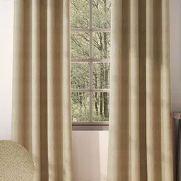 Nefertiti Home Camel Brown Set of 2 Floral Black Out Door Curtain-13