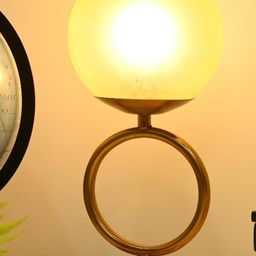 SOMIL Glass Circular Shaped Yellow Table Lamp-image-15