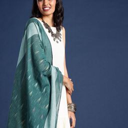 Taavi Woven Design Pure Cotton Ikat Dupatta-picture-25
