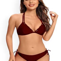 X FASHION GALLRY Halter Neck Tie-Up Swim Bikini Set-picture-1