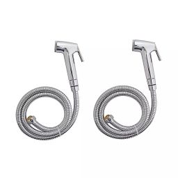 CLINTON Conti Health Faucet with Hose Pipe 1.5 m Stainless Steel, Rubber Chrome Finish (Pack of 2)-image-36