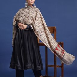 Taavi Floral Kalamkari Block Printed Pure Cotton Dupatta-9