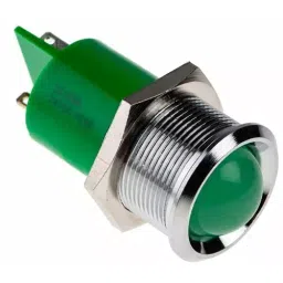 RS PRO Green Panel Mount Indicator 24V DC, Mounting Hole Size 22 mm, Termination Type Solder Tab, Model No 203688-14