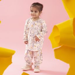 THE BABY TRUNK Kids Velour Jungle Print Plush Co-ord Set-image-72