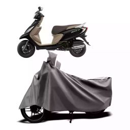 Auto Pearl Two Wheeler Cover with Bag for TVS Scooty Zest BS6, Silver-image-52