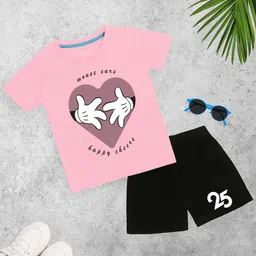 YK Disney Girls Printed T-shirt with Shorts-image-39