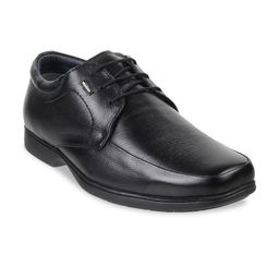 Metro Men Black Textured Regular Leather Derbys Shoe-image-58