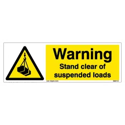 SUNSIGNS Warning Stand Clear Of Suspended Loads Signages Size 300x100 mm HP Print + Vinyl + Sun Board, SN0113-image-67