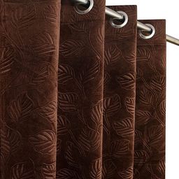 AaHo Decor Pack of 2 Velvet Emboss Door Curtains 8 Feet-10