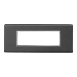 Legrand Cover Plate with Support Frame Allzy Matt Black 6 Module, 6813 15 (Pack of 5) image 2