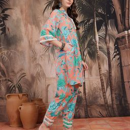 Sangria Floral Printed Regular Kurta with Salwar & With Dupatta image 3